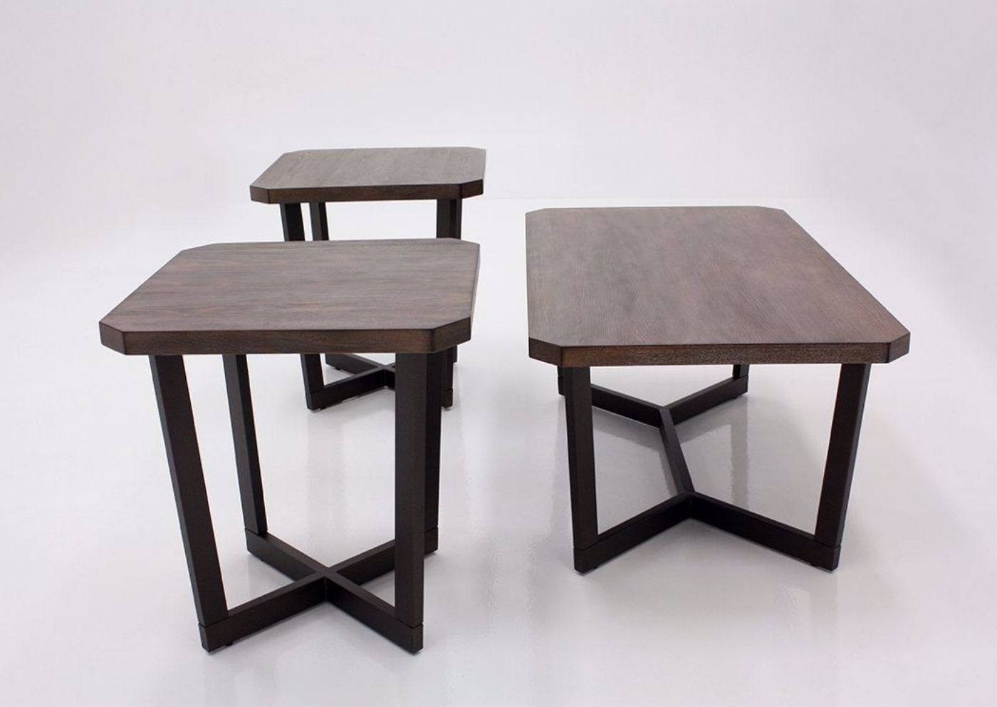 Brown Lane 3 Piece Coffee Table Set by United Side View | Home Furniture Plus Mattress