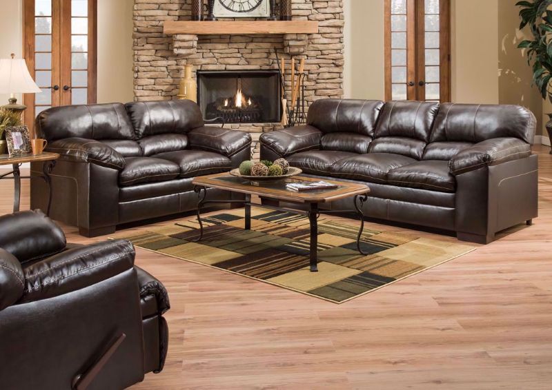 Dark Brown Bingham Sofa Set by Lane in a Room Setting | Home Furniture Plus Bedding