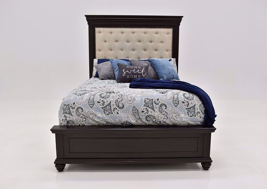Brynhurst Upholstered Queen Size Bed Dark Brown Home Furniture