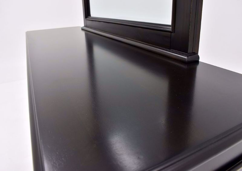 Dark Brown Brynhurst Dresser with Mirror by Ashley Furniture Showing the Dresser Top Detail | Home Furniture Plus Mattress