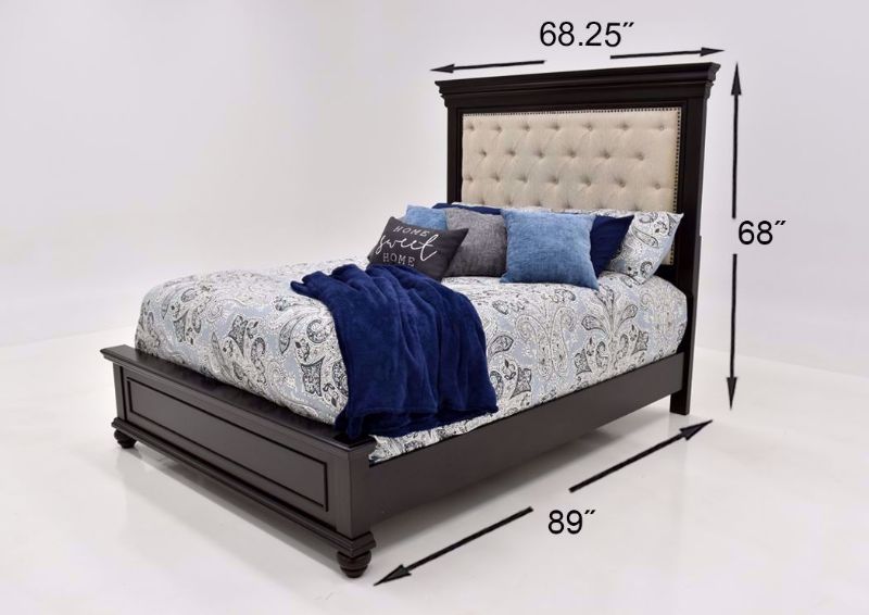 Dark Brown Brynhurst Bedroom Set by Ashley Furniture Showing the Dimensions | Home Furniture Plus Mattress