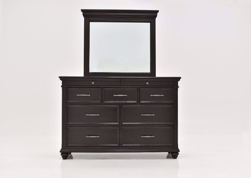 Dark Brown Brynhurst Dresser with Mirror by Ashley Furniture Facing Front | Home Furniture Plus Mattress