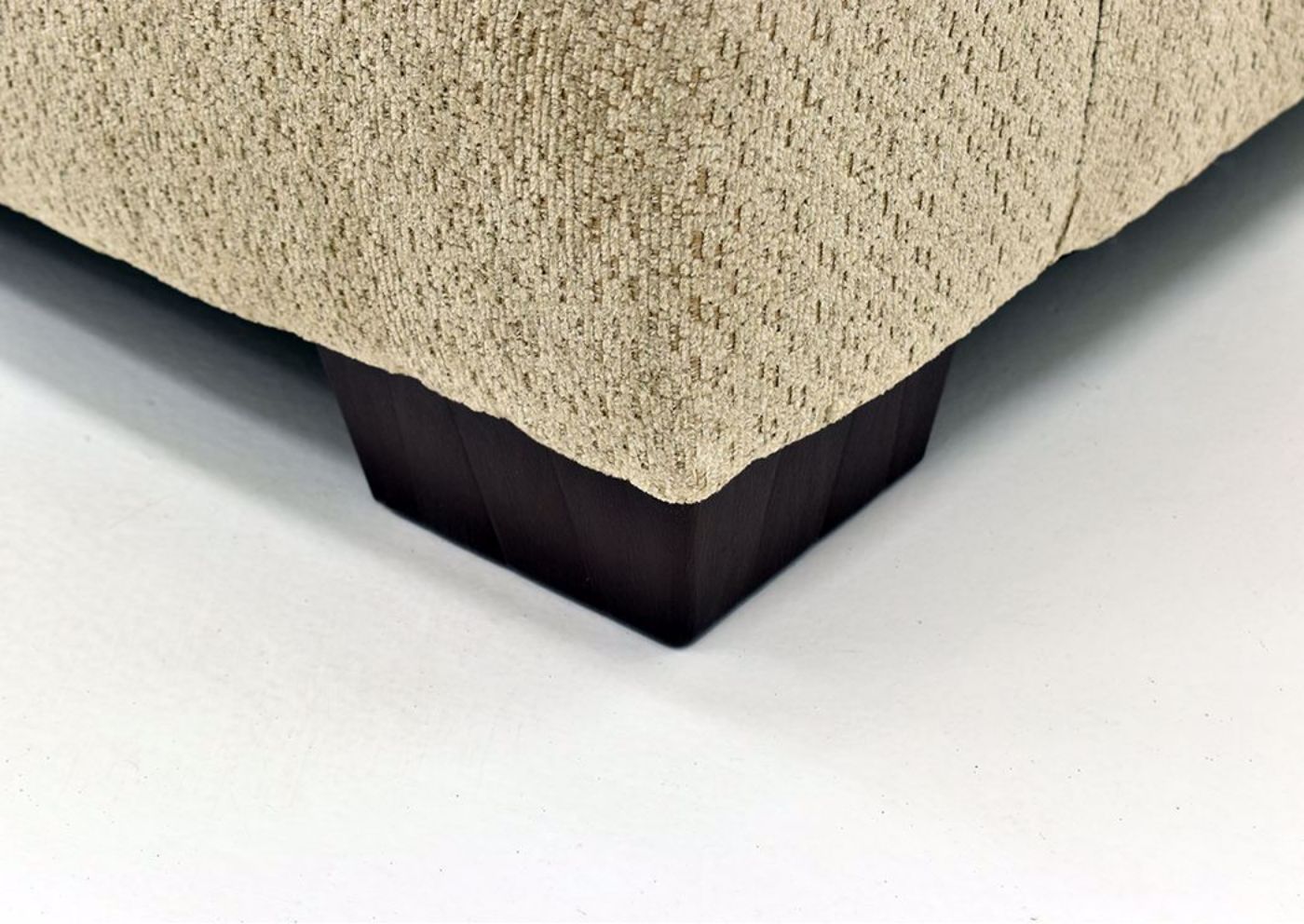 Beige Bellamy Sofa by Simmons Upholstery Showing the Block Style Foot Details | Home Furniture Plus Mattress