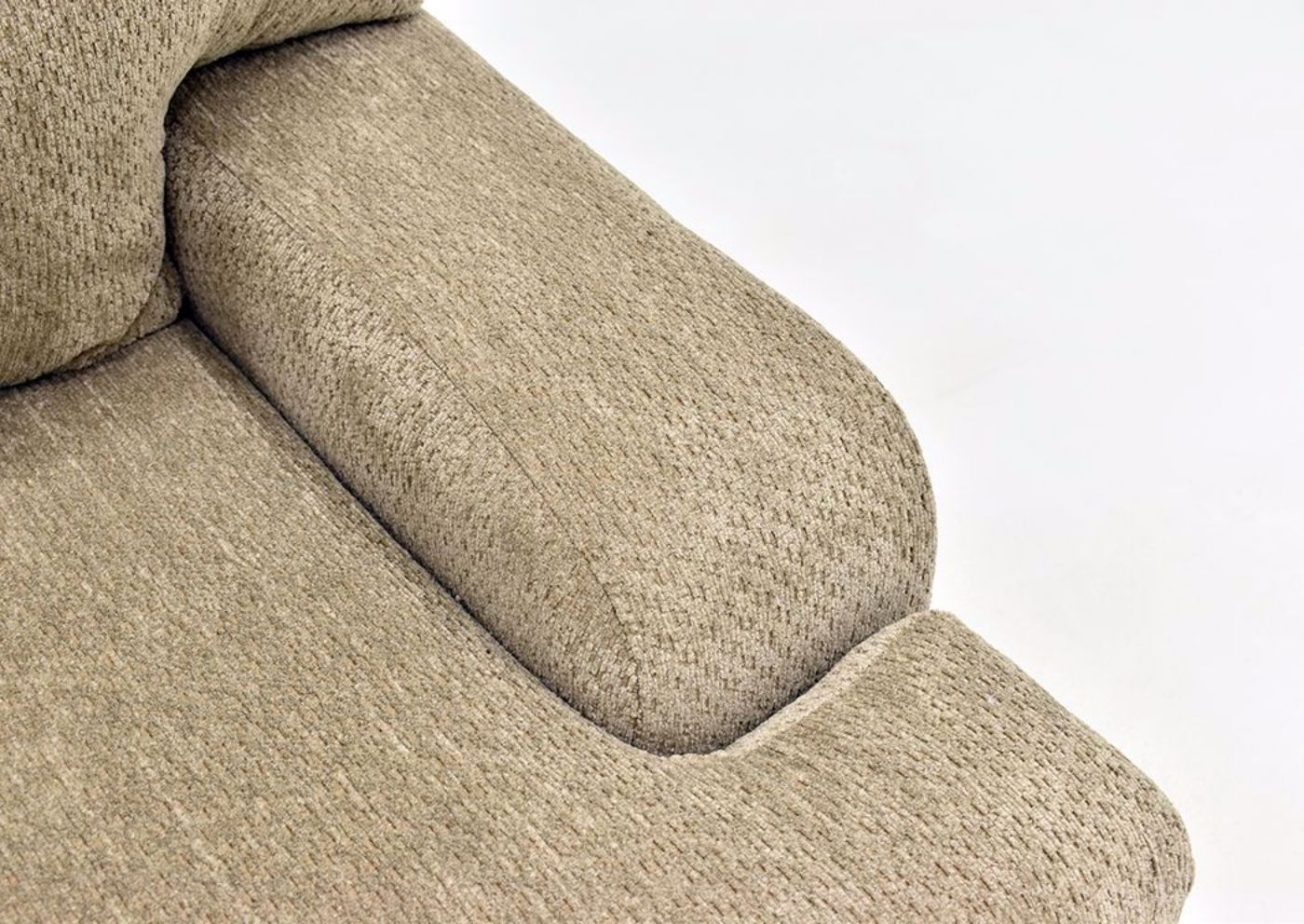 Beige Bellamy Loveseat by Simmons Upholstery Showing the Arm Details | Home Furniture Plus Mattress