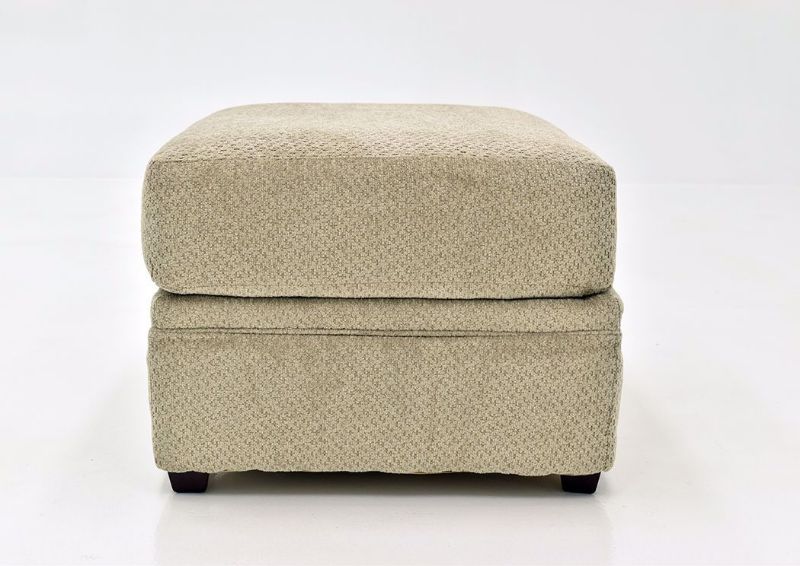 Beige Bellamy Ottoman by Simmons Upholstery Showing the Side View | Home Furniture Plus Mattress