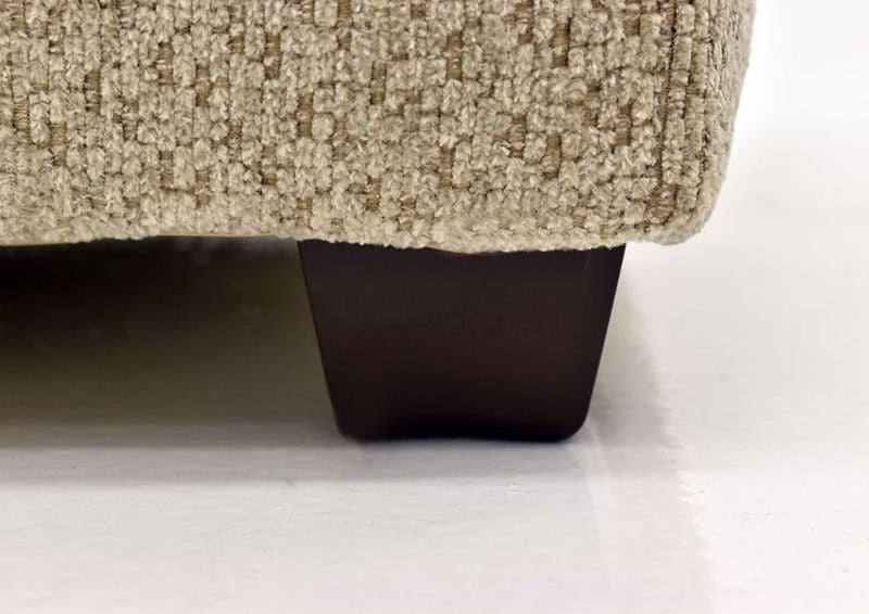 Beige Bellamy Ottoman by Simmons Upholstery Showing the Block Style Foot Detail | Home Furniture Plus Mattress