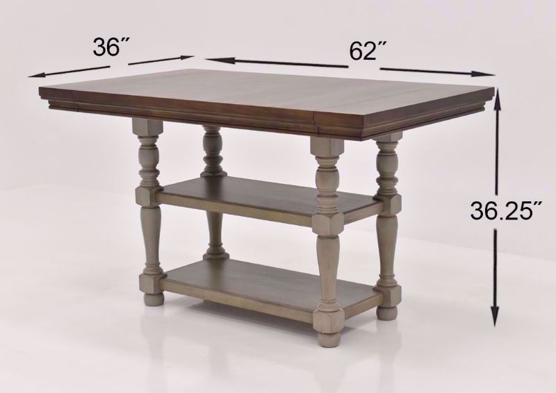 Brown Lettner Counter Height Dining Table Set by Ashley Furniture Table Showing the Table Dimensions With No Leaf  | Home Furniture Plus Bedding
