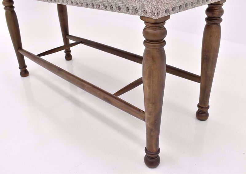 Brown Lettner Counter Height Dining Table Set by Ashley Furniture Table Showing the Bench Leg Details | Home Furniture Plus Bedding