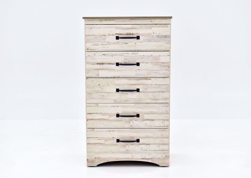 Rustic White Jourdan Creek Chest of Drawers by Kith Facing Front | Home Furniture Plus Mattress