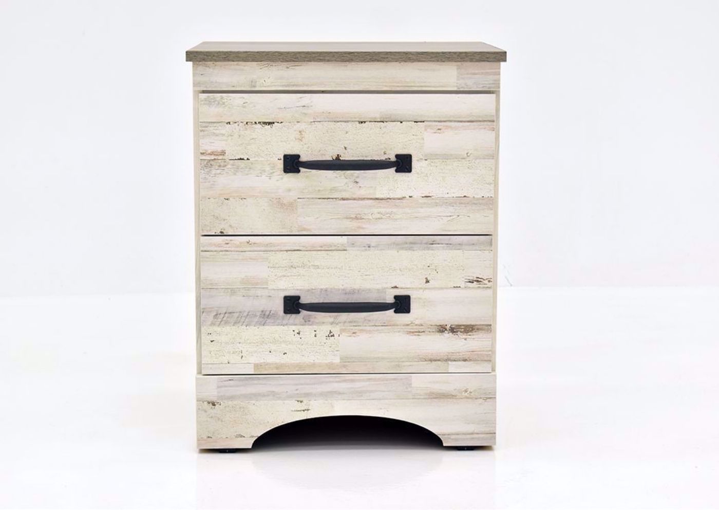 Rustic White Jourdan Creek Nightstand by Kith Facing Front | Home Furniture Plus Mattress