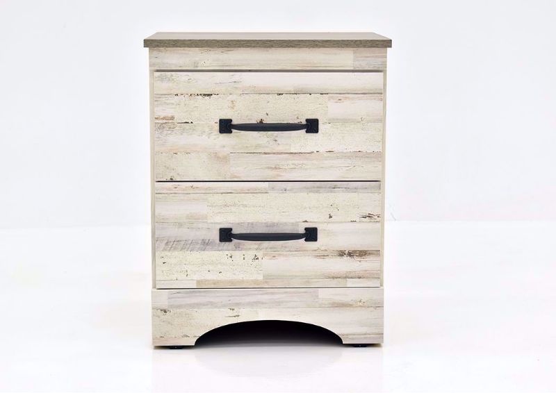 Rustic White Jourdan Creek Nightstand by Kith Facing Front | Home Furniture Plus Mattress