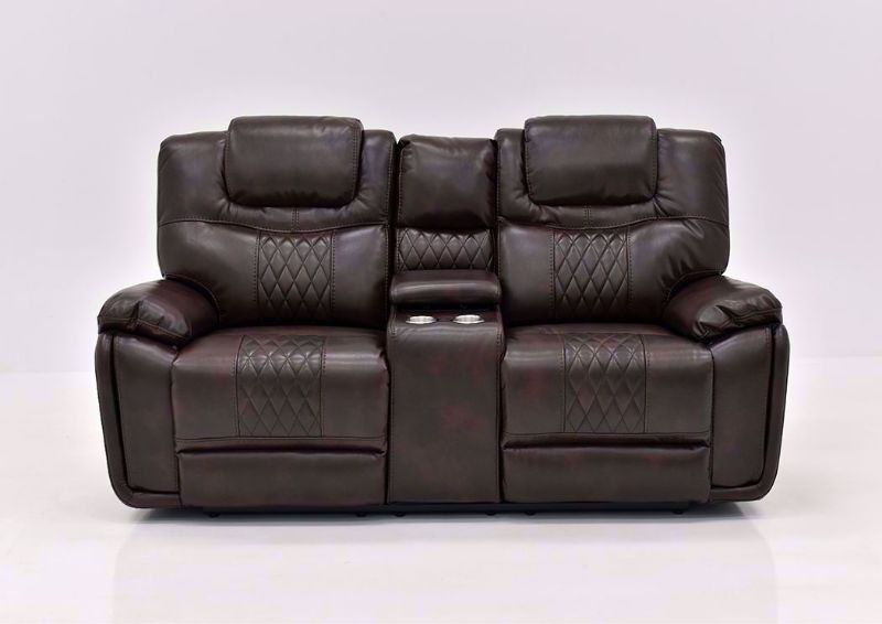 Brown Bentley Power Reclining Loveseat by Zoy Facing Front | Home Furniture Plus Bedding