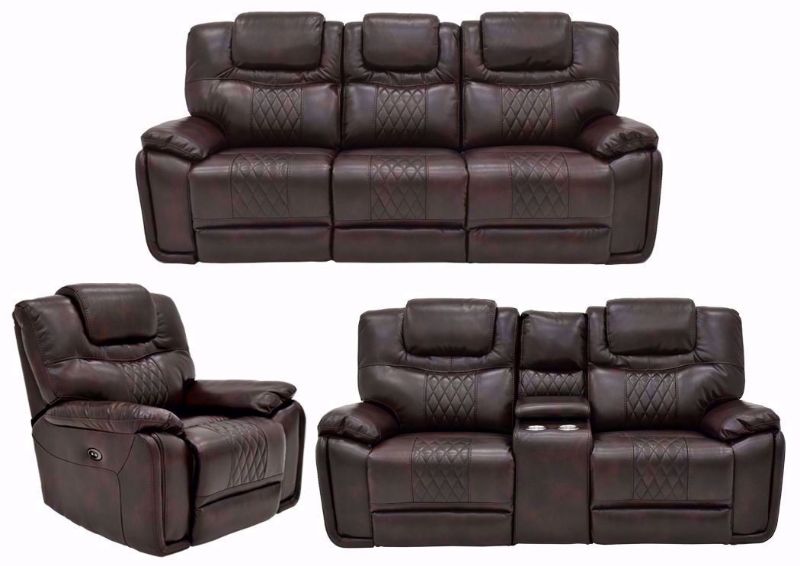 Brown Bentley Power Reclining Sofa Set Group Image | Home Furniture Plus Bedding