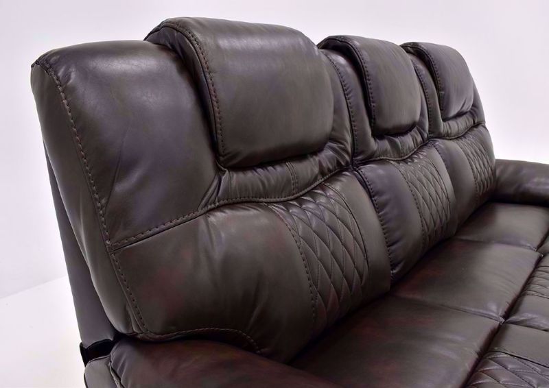Brown Bentley Power Reclining Sofa by Zoy Showing the Seat Back Details | Home Furniture Plus Bedding