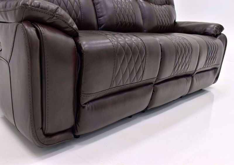 Brown Bentley Power Reclining Sofa by Zoy Showing the Chaise in the Closed Position | Home Furniture Plus Bedding
