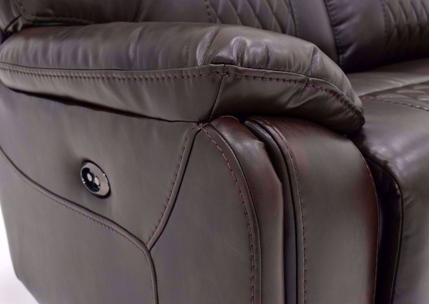 Brown Bentley Power Reclining Sofa by Zoy Showing the Pillow Arm Detail | Home Furniture Plus Bedding