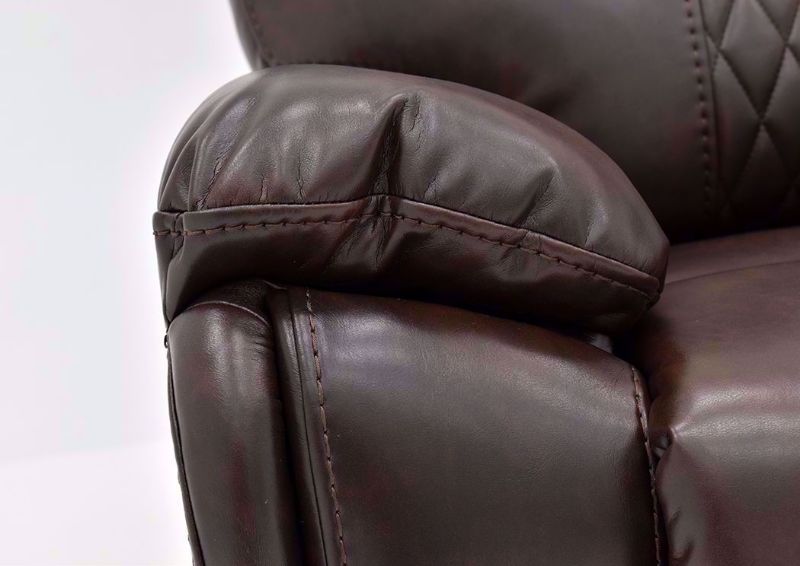 Brown Bentley Power Reclining Sofa by Zoy Showing the Pillow Arm Detail | Home Furniture Plus Bedding