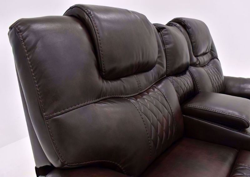 Brown Bentley Power Reclining Sofa by Zoy Showing the Seat Back Detail | Home Furniture Plus Bedding