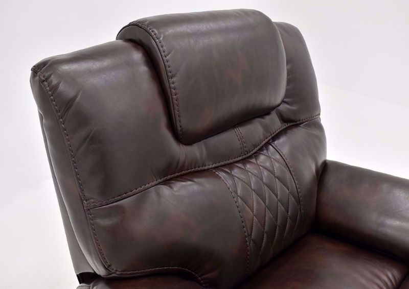 Brown Bentley Power Recliner by Zoy Showing the Seat Back | Home Furniture Plus Mattress