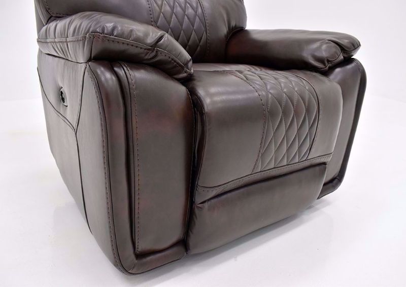 Brown Bentley Power Recliner by Zoy Showing the Chaise in a Closed Position | Home Furniture Plus Mattress