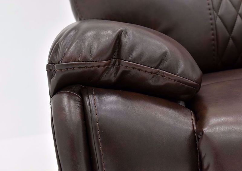Brown Bentley Power Recliner by Zoy Showing the Pillow Arm Detail | Home Furniture Plus Mattress