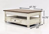 Distressed White Realyn Lift Top Coffee Table by Ashley Furniture Showing the Dimensions | Home Furniture Plus Mattress