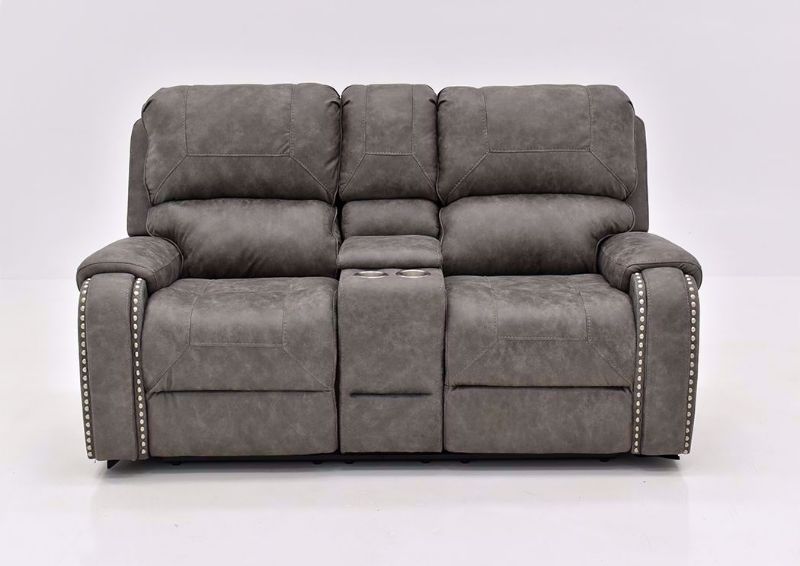 Warm Gray Clayton Reclining Loveseat by Standard Facing Front | Home Furniture Plus Mattress