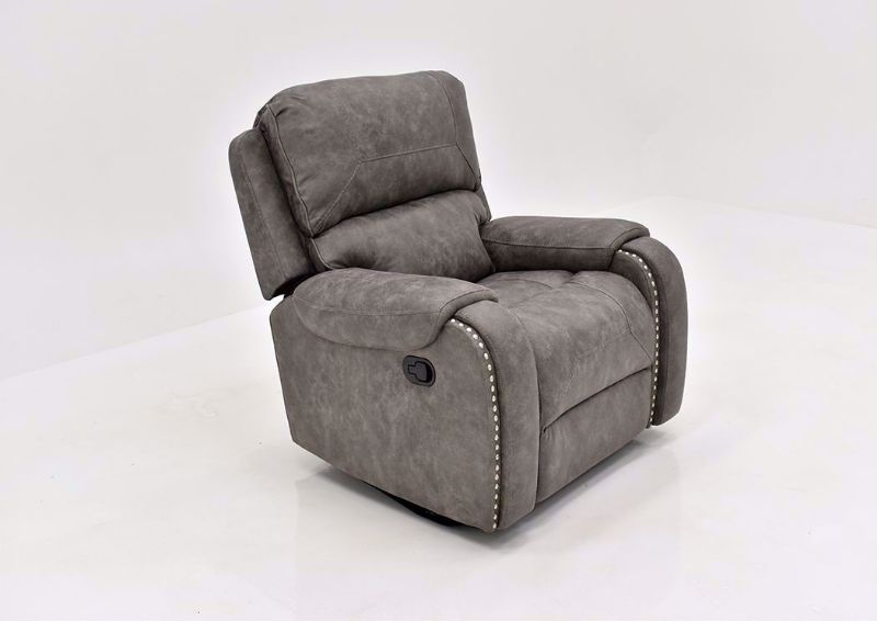 Warm Gray Clayton Glider Recliner by Standard Showing the Angle View | Home Furniture Plus Mattress