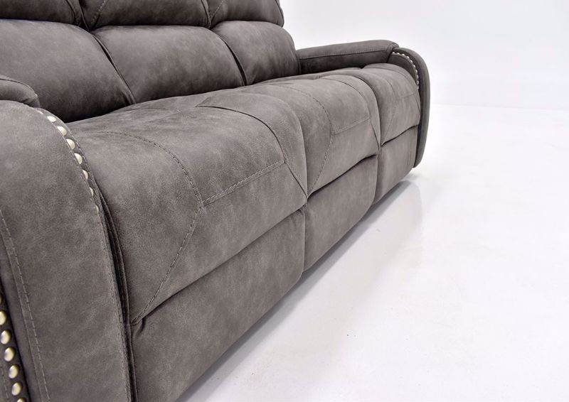 Warm Gray Clayton Reclining Sofa by Standard Showing the Chaise in a Closed Position | Home Furniture Plus Mattress