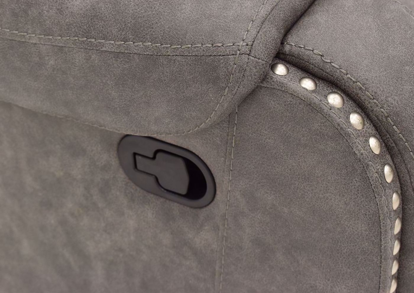 Warm Gray Clayton Glider Recliner by Standard Showing the Reclining Lever | Home Furniture Plus Mattress