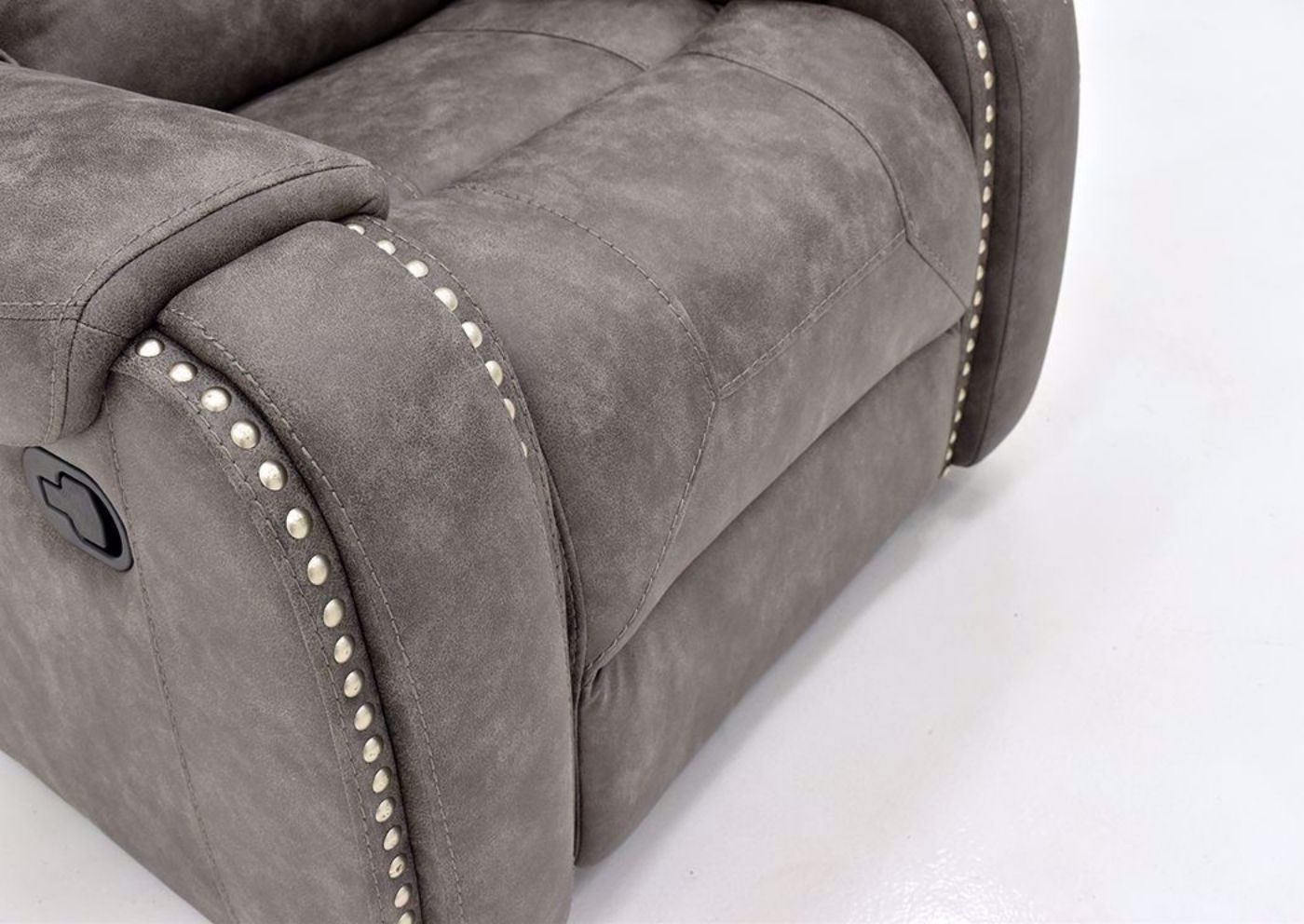 Warm Gray Clayton Glider Recliner by Standard Showing the Chaise in a Closed Position | Home Furniture Plus Mattress