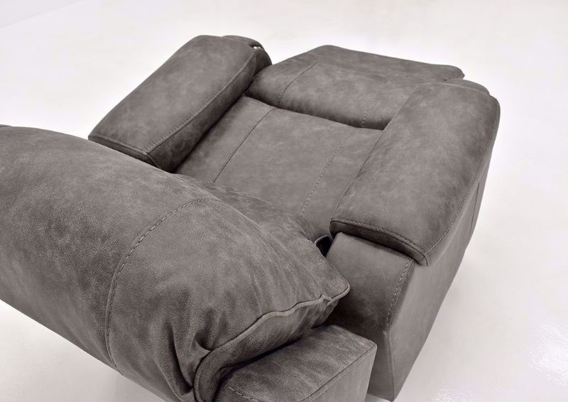 Warm Gray Clayton Glider Recliner by Standard Showing a Reclined View From the Back | Home Furniture Plus Mattress