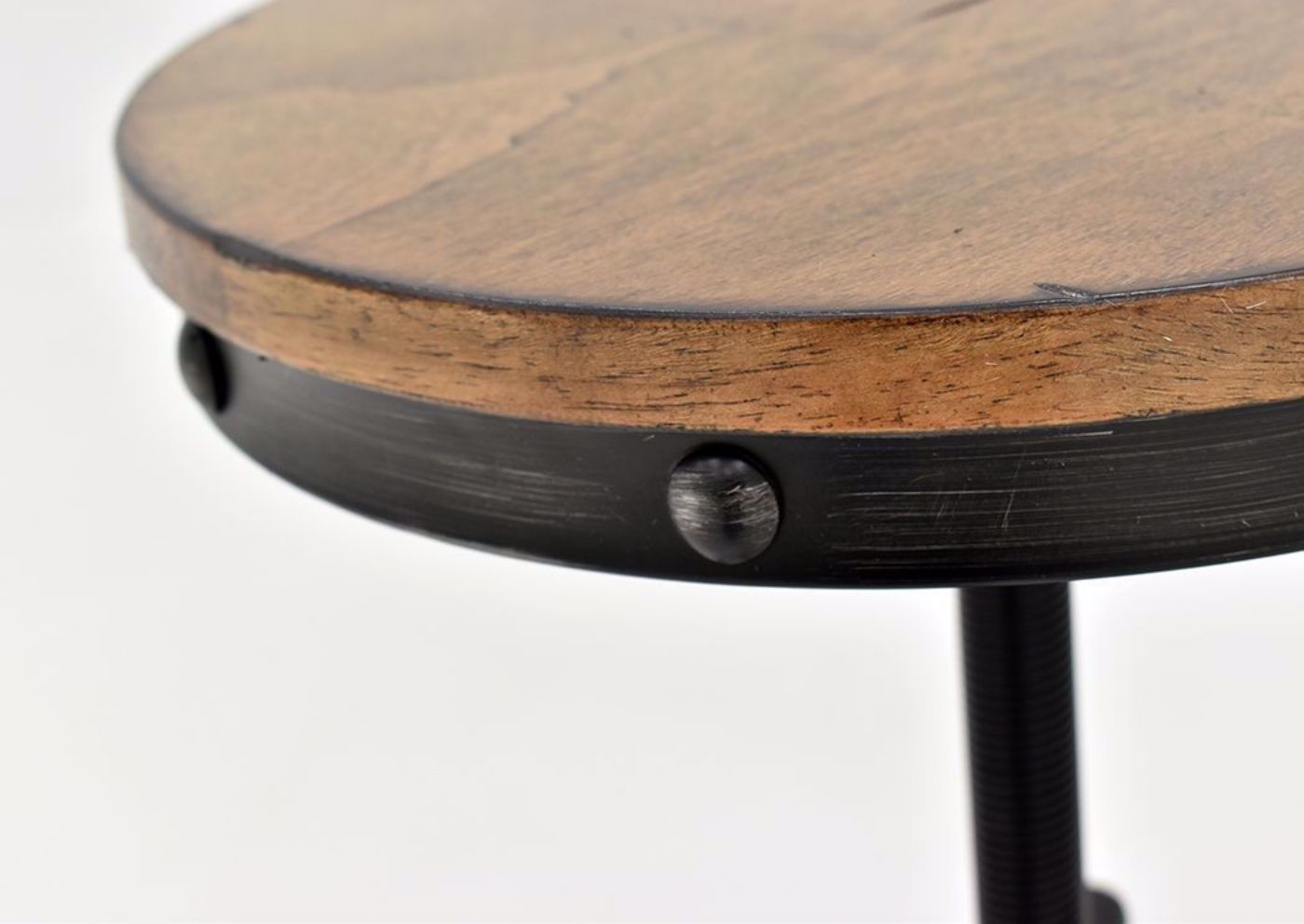 Close Up of the Side Trim Details on the Chandler Swivel Bar Stool by Lane Furnishings Facing Front | Home Furniture Plus Bedding