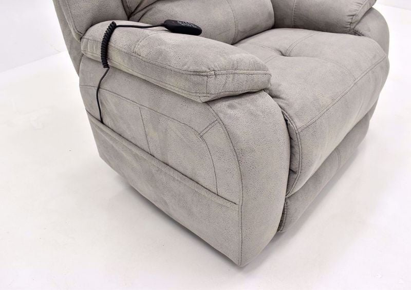 Gray Explorer Power Recliner by Homestretch Showing the Pillow Arm and Side Pocket | Home Furniture Plus Mattress