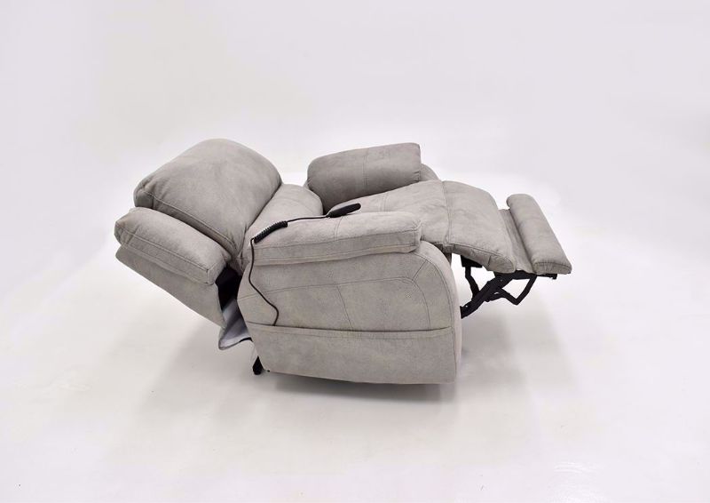 Gray Explorer Power Recliner by Homestretch Showing the Side View in a Fully Reclined Position | Home Furniture Plus Mattress