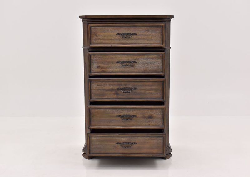 Hickory Brown Casa Grande Chest of Drawers by Lane Furnishings Facing Front with the Drawers Open | Home Furniture Plus Mattress