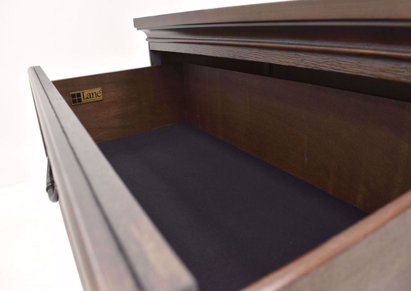 Hickory Brown Casa Grande Chest of Drawers by Lane Furnishings Showing the Felt Lined Drawer Interior Detail | Home Furniture Plus Mattress