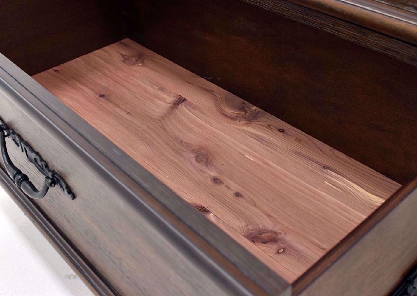 Hickory Brown Casa Grande Chest of Drawers by Lane Furnishings Showing the Cedar Lined Drawer Interior Detail | Home Furniture Plus Mattress