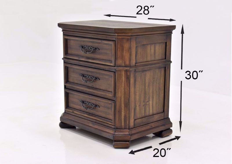 Hickory Brown Casa Grande Nightstand by Lane Furnishings Showing the Dimensions | Home Furniture Plus Mattress