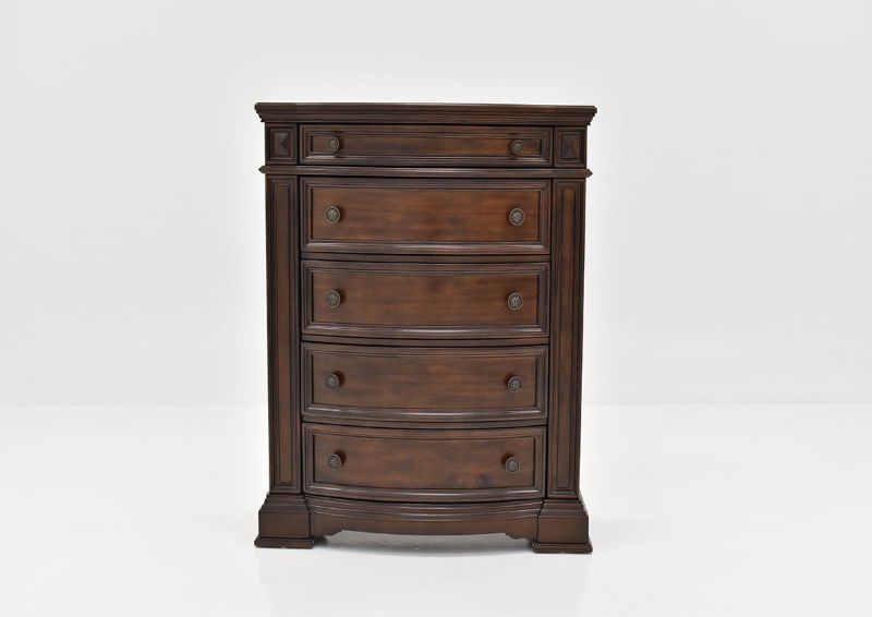Front Facing View of the Plaza Chest of Drawers in Brown by Avalon Furniture | Home Furniture Plus Bedding