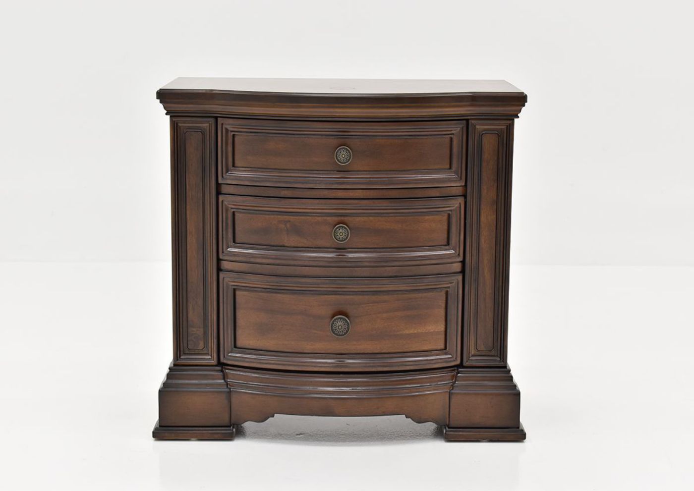 Front Facing View of the Plaza Nightstand in Brown by Avalon Furniture | Home Furniture Plus Bedding