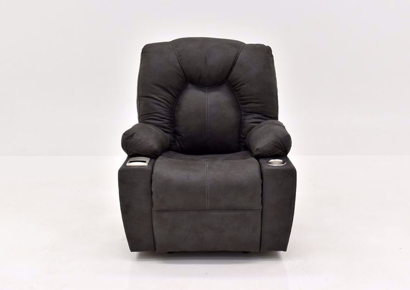Cranden Rocker Recliner - Dark Gray by Franklin Front View | Home Furniture Plus Mattress