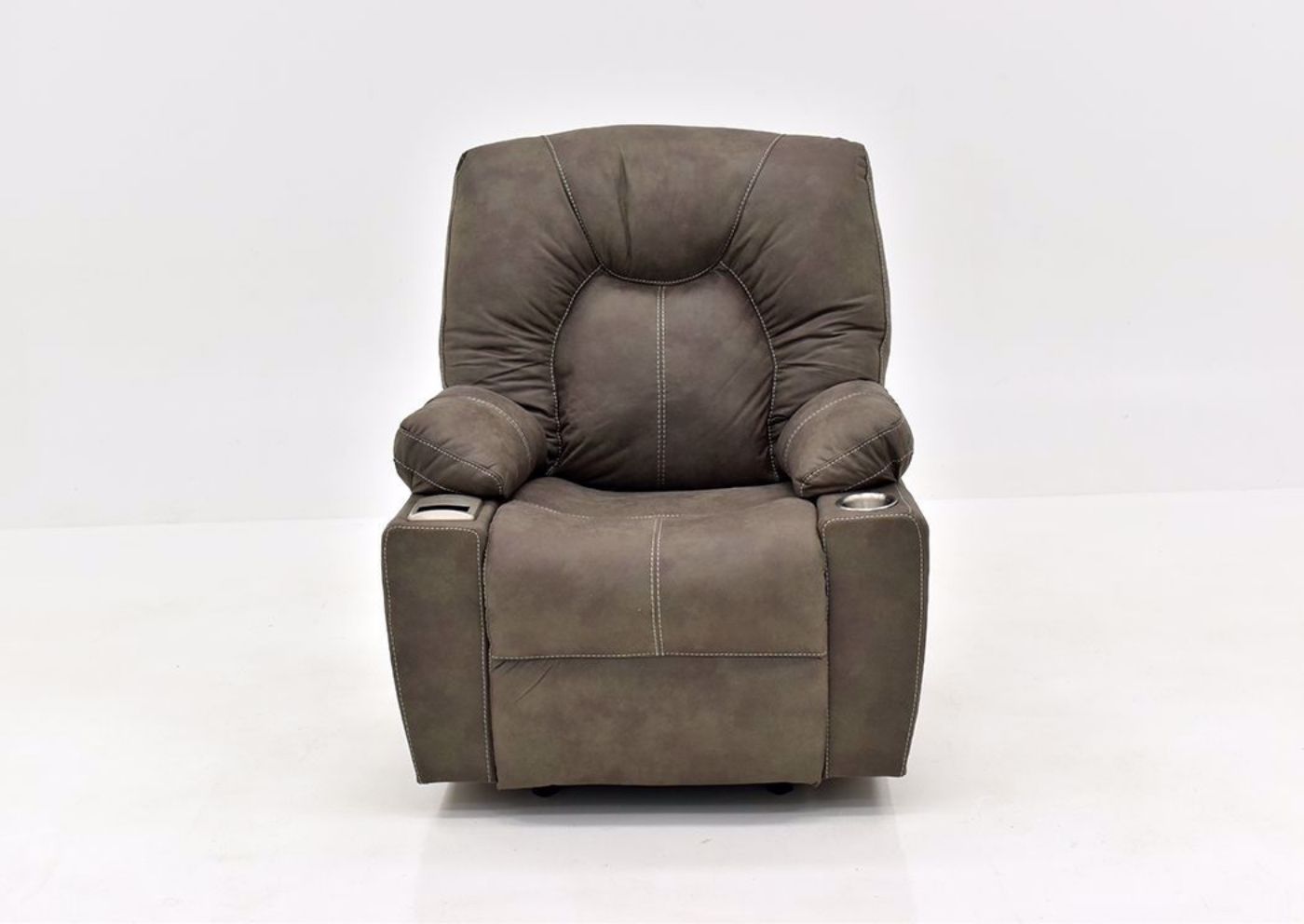 Cranden Rocker Recliner - Brown by Franklin Front View | Home Furniture Plus Mattress