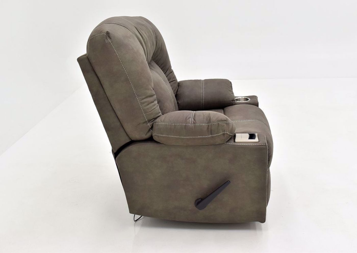 Cranden Rocker Recliner - Brown by Franklin Side View | Home Furniture Plus Mattress