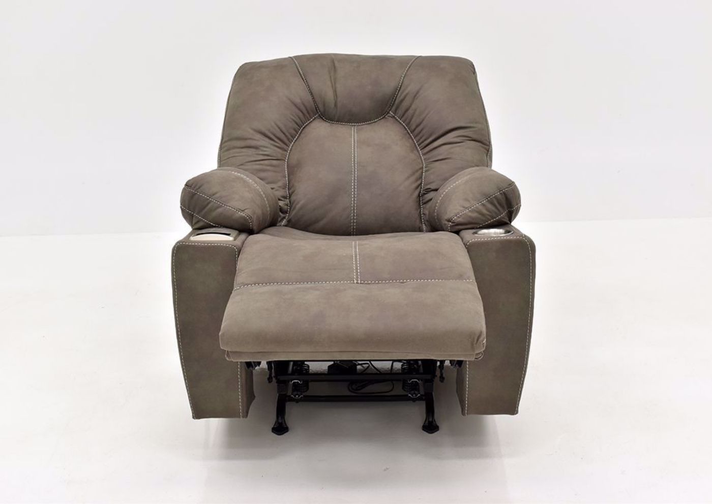 Cranden Rocker Recliner - Brown by Franklin Front Opened View | Home Furniture Plus Mattress