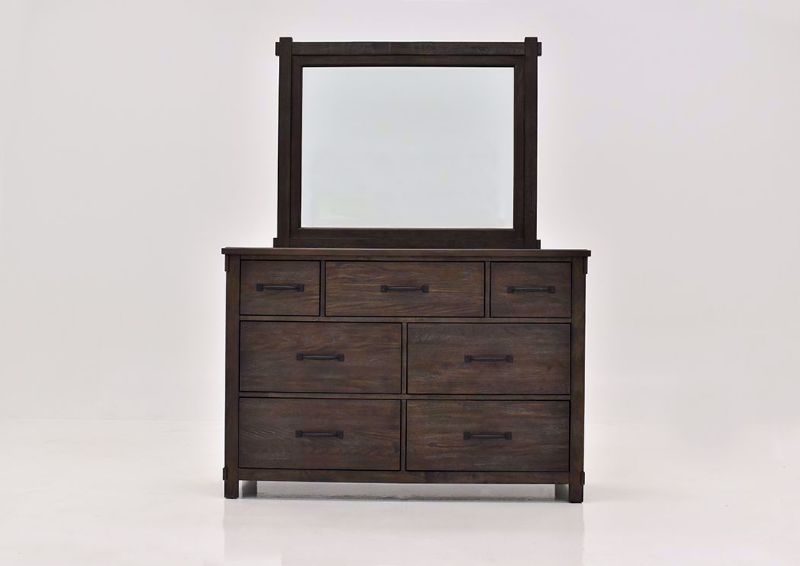 Dark Brown Scott Dresser with Mirror Facing Front | Home Furniture Plus Mattress
