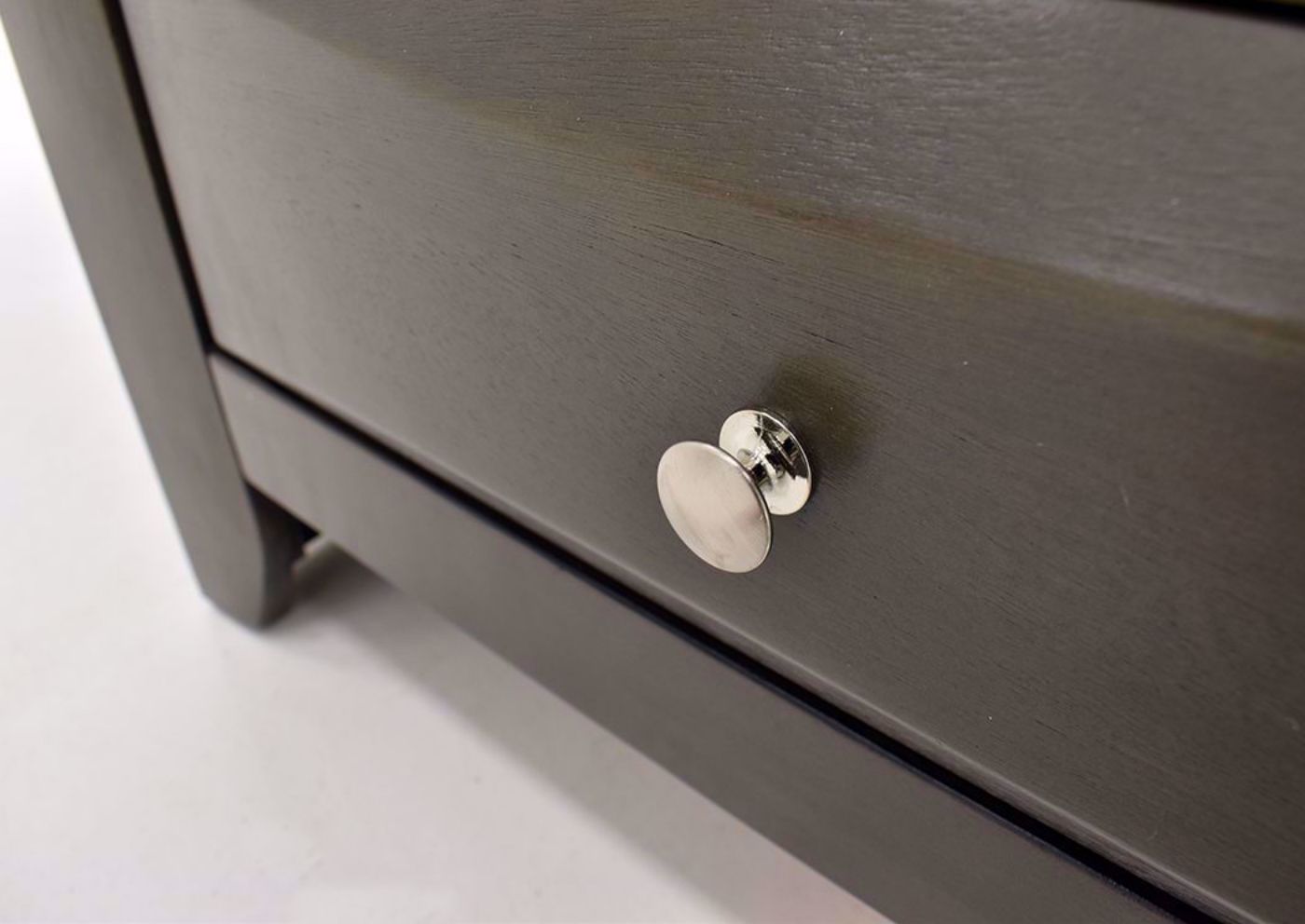 Gray Emily TV Stand by Crown Mark Showing the Drawer Pull | Home Furniture Plus Bedding