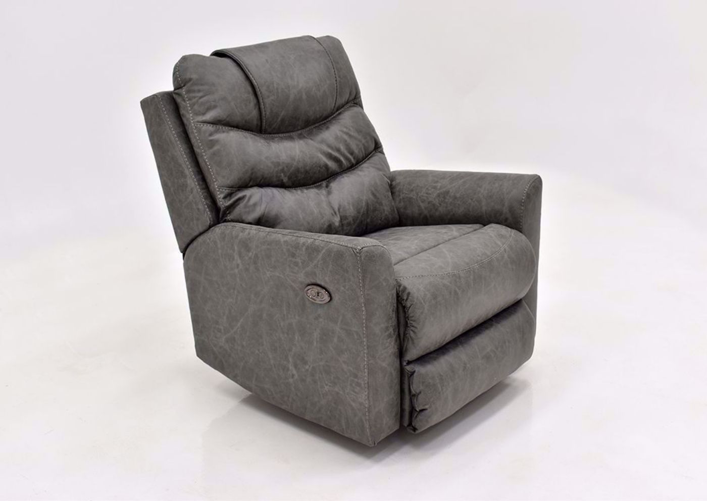 Slate Gray Barnette Power Rocker Recliner by Lane at an Angle | Home Furniture Plus Mattress