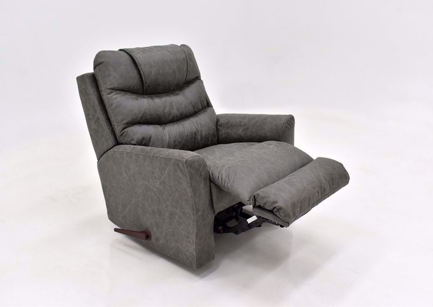 Slate Gray Barnette Rocker Recliner by Lane at an Angle | Home Furniture Plus Mattress