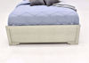 Silver Metallic Amalia King Size Upholstered Bed by Crown Mark Showing the Footboard | Home Furniture Plus Mattress